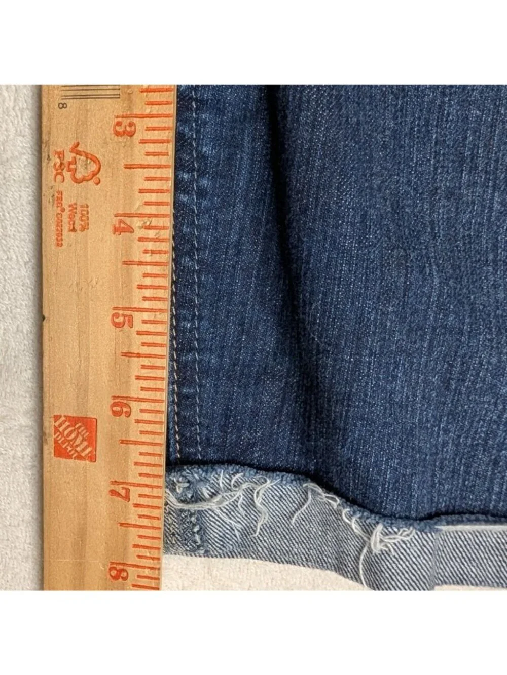 Mossimo Supply Co Womens Size 11 Dark Wash Denim Shorts With Cuffed Hem - Picture 7 of 8